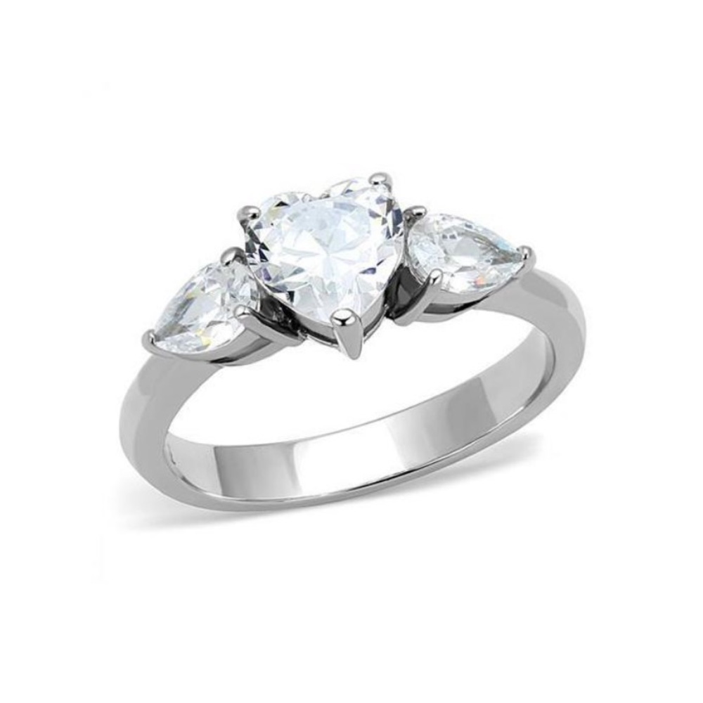 Blue Steel Heart Ring Size 5